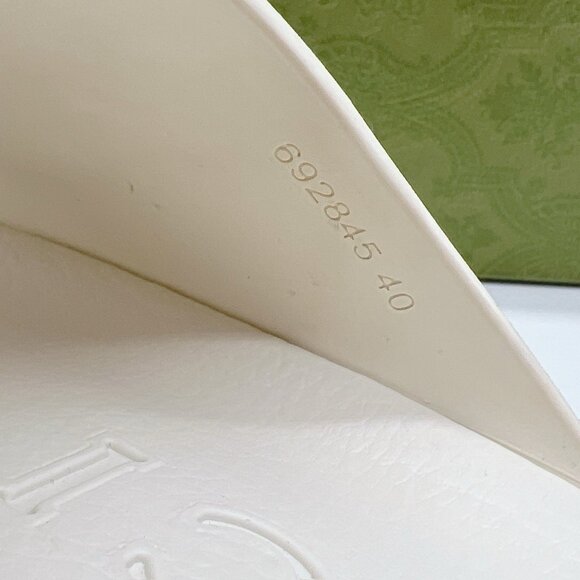 GUCCI 692845 Interlocking GG Platform Rubber Slide Sandals Off White Women EU 40 - Picture 10 of 11